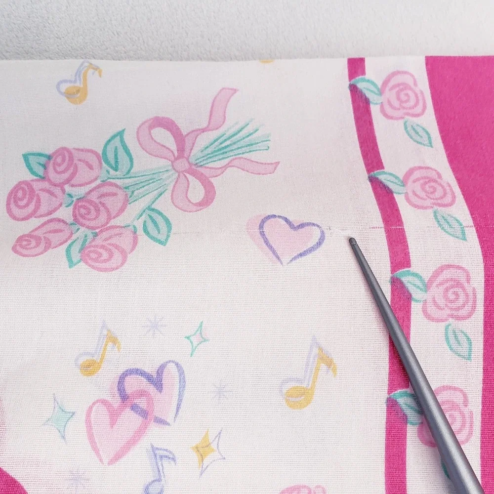 Vintage 1995 BARBIE Bed Pillow Case Twin Flat Sheet Ballerina Hearts Barbiecore